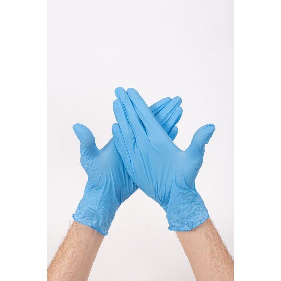 Перчатки одноразовые смотровые нитриловые «MediOK» синий