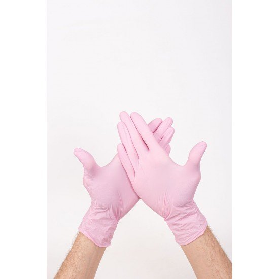 Перчатки одноразовые смотровые нитриловые «NitriMAX» розовый