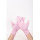 Перчатки одноразовые смотровые нитриловые «NitriMAX» розовый