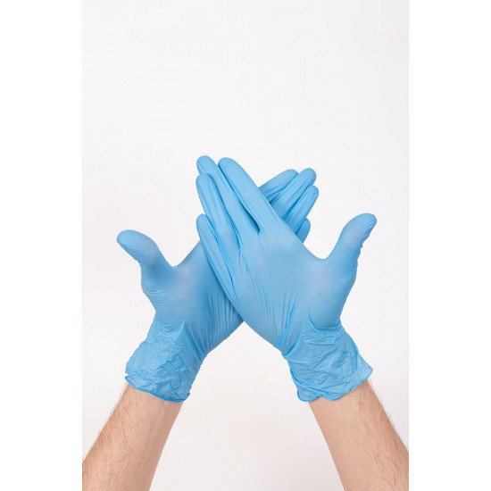 Перчатки одноразовые смотровые нитриловые «NitriMAX» голубой