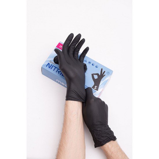 Перчатки одноразовые смотровые нитриловые «MediOK» черный